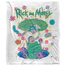 (147cm x 91cm, Multicoloured) Rick And Morty Falling Soft Touch Blanket