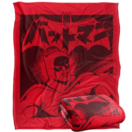 Batman (152cm x 127cm, Red/Black) Batman Square Soft Touch Logo Blanket 1