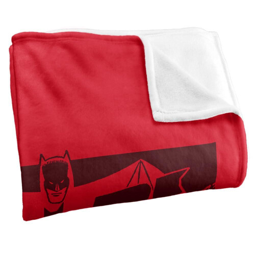 Batman (152cm x 127cm, Red/Black) Batman Square Soft Touch Logo Blanket 2