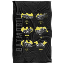 (152cm x 127cm, Yellow/Black) Batman Batmobile Polyester Soft Touch Blanket