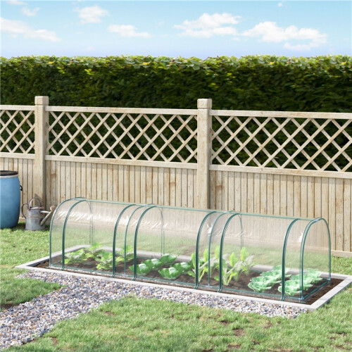 350  x 100 cm Low Tunnel Greenhouse - Clear 2