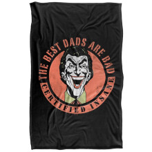 (152cm x 127cm, Multicoloured) Batman Joker The Best Dads Are Bad Fathers Day Blanket