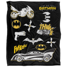 Batman Gadgets Icons Soft Touch Blanket