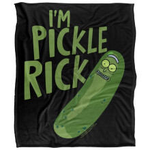 (152cm x 127cm, Multicoloured) Rick And Morty I'm Pickle Rick Soft Touch Blanket
