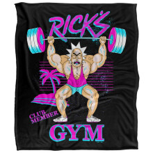 (152cm x 127cm, Multicoloured) Rick And Morty Ricks Gym Soft Touch Blanket