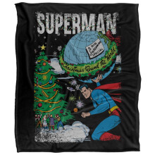 (147cm x 91cm, Multicoloured) Superman Christmas Around The World Blanket