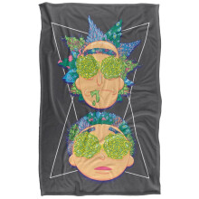 (147cm x 91cm, Multicoloured) Rick And Morty Portal Eyes Soft Touch Blanket