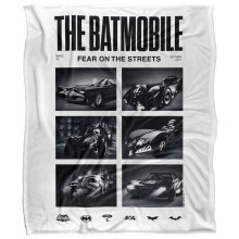 (152cm x 127cm, Black/White) Batman Live Shots Batmobile Blanket