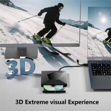 Masterizzatore Blu-Ray Esterno, Unità Blu-Ray Ottica Portatile 3D, Lettore Blu-Ray Esterno BD/CD/DVD per PC Portatile