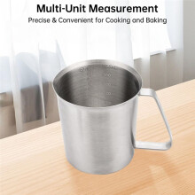 Stainless Steel Measuring Cup 3 Cup Capacity, Metal Measuring Cup with Handle, Kitchen Tools for Baking and Cooking