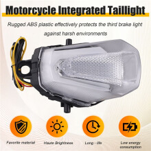 Motorcycle Taillight Rear Brake Turn Signal Integrated Tail Light for GSXR1000 GSXR1000R 2017-2024 Transparent