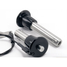 2er-Pack Schnellverschlussstift Aus Edelstahl 303, Kugelsperrstift mit Druckknopf, Runder Griff, Lanyard, Nutzlänge 25 mm