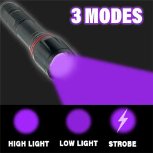 395nm LED UV Flashlight Rechargeable Zoomable Light for Pet Stain Detector Tools Lantern Money Fluorescer Detector