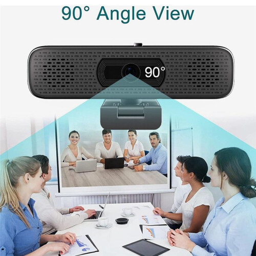 2K Hd-Webcam met 2 Luidsprekers, Ingebouwde Microfoon, Usb-Streamcamera voor Desktop- en Laptopcomputers en Videoconferenties
