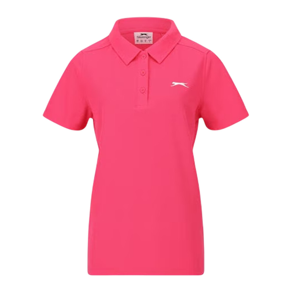 Slazenger (20 Uk, Bright Pink) Womens/Ladies Logo Polycotton Polo Shirt