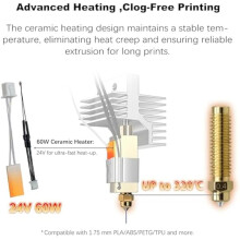 3pcs for Centauri Carbon Hotend Kit,0.2/0.4/0.6mm Hardened Steel Brass Nozzle,W/3 Silicone Socks,3 Nozzle Brushes