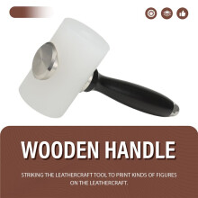 Leather Carve Hammer Nylon Hammers Mallet Wood Handle for Leathercraft Punch Printing Percussion DIY Tool 3 Pieces