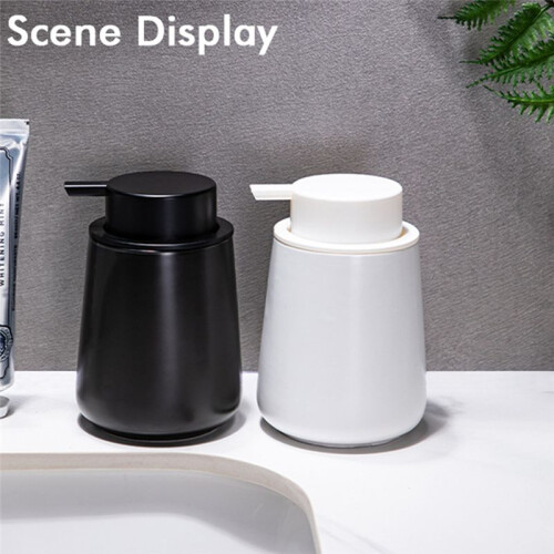 Soap Dispenser, 400ml Ceramic Liquid Soap Dispenser with Pump , White 2