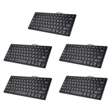 5X Kompakte Kabelgebundene Tastatur USB - Ultradünne Tastatur für PC -Gaming-Tastatur Schwarz
