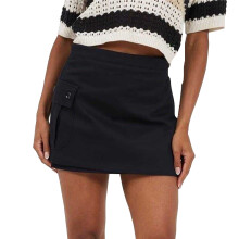 (14 UK, Black) Brave Soul Womens/Ladies Wrap Mini Skirt
