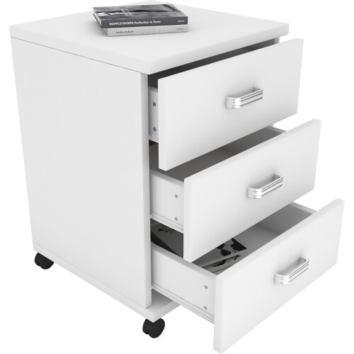 (Chipboard, Grey) Wooden Roller Container Drawer Tobila