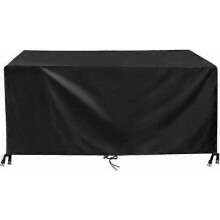 Housse de table de jardin 150 x 90 x 75 cm, noire, en tissu Oxford 420D, imperméable et résistante aux UV, pour meubles de ja