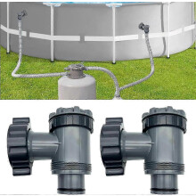 2 stuks inlaat-/uitlaatkleppen voor Coleman Intex Bestway zwembadfilterpomp met 1-1/2 inch slang (vervanging)