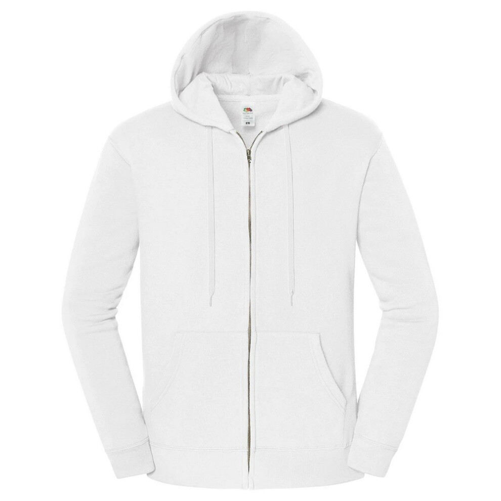 Fruit Of The Loom (L, White) Unisex Adult Iconic Premium Full Zip Hoodie