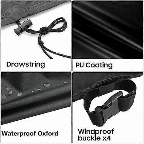 Κάλυμμα τραπεζιού κήπου 150x90x75cm Μαύρο ύφασμα Oxford 420D Αδιάβροχο, ανθεκτι 2