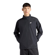 (S, Black) New Balance Mens Two Tone Woven Hooded Jacket