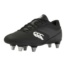(11 UK, Black/White) Canterbury Mens Phoenix Raze 2023 Soft Ground Rugby Boots