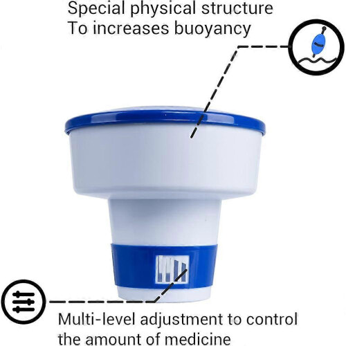 Floating Dispenser, Pool Chemical Dispenser, Chlorine Pool Float, Pool Accessory, 8 inches 1