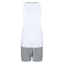 (L, White/Heather) Towel City Womens/Ladies Heather Pyjama Set