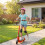 Foldable Powered Scooter with Adjustable Seat, Brake, Red 4