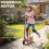 Foldable Powered Scooter with Adjustable Seat, Brake, Red 6