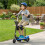 Powered Electric Scooter Ride-On, with Brakes, Adjustable Seat, Adjustable Handlebars, Blue 3