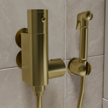 Brushed Brass Thermostatic Douche Shower / Bidet Shower Spray Kit - Arissa TDKBB
