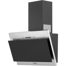 Hotpoint 60cm Angled Cooker Hood - Black Glass & Stainless Steel PHVP64FALK