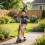 Powered Electric Scooter Ride-On, with Brakes, Adjustable Seat, Adjustable Handlebars, Black 4
