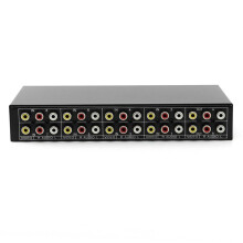 8 in 2 Out 8 Way AV Switcher 3 RCA Video L/R Audio Box Selector 8 in 2 Out Audio Video RCA Switcher