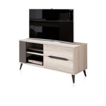 Mueble TV de 2 cajones y 2 estantes en grayish y antracita 110 cm Lizz