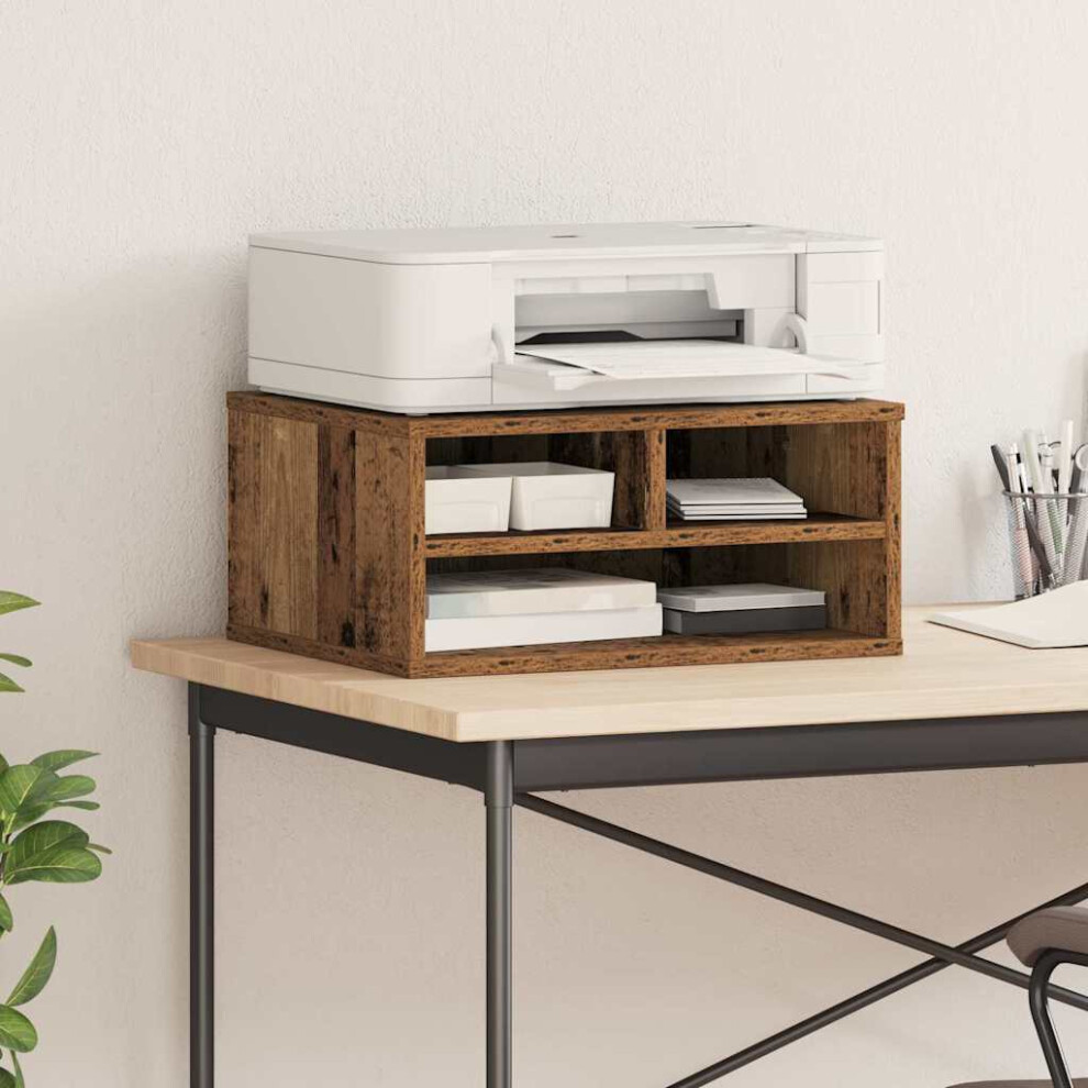 Vidaxl Printer Stand Old Wood 49 X 40 X 22.5 Cm Engineered Wood