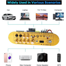 D900 5.0 Versterkerkaart 50W+50W+100W 2.1-Kanaals HiFi Subwoofer Audioversterker voor Buiten, Auto, Karaoke, EU-Stekker