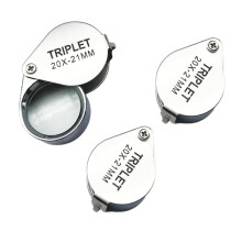 21-mm-Juwelierlupe, 20-Fache Vergrößerung, Taschenlupe, Faltbar, Dreifach, Weitwinkel, Schmucklupe 20x