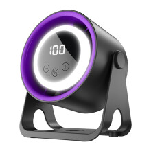Desk Fans Small Quiet, 100 Speeds Rechargeable Fan Portable, 1800mAh Battery Powered Fan with Digital Display Black&Gray