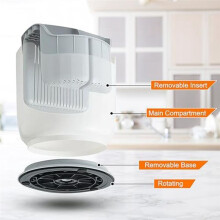 Porte-Ustensiles pour Comptoir de Cuisine - Porte-Ustensiles de Cuisine Rotatif, Outil de Cuisson, Gain de Place, Porte-Ustensiles Blanc
