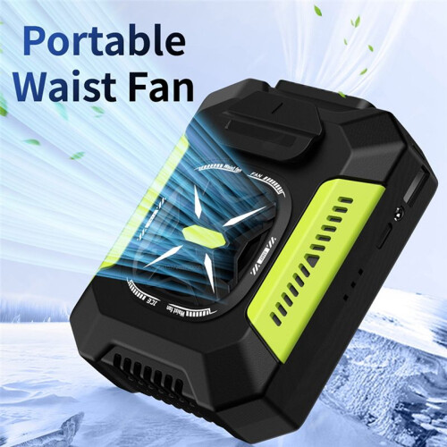 Draagbare Tailleventilator, -Tailleclipventilator, Usb-Oplaadbare Draagbare Taillebandventilator, Draadloze Tailleventilator, Groen 1