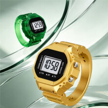 Damesringen Vingerhorloges Chronograaf LED Feest Digitale Horloges Dames Sieraden Ringen met Niet Verstelbaar Gat Roze