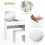 Makeup Desk with Drawer, Vanity Table Set with Flip-up Mirror and Cushioned Stool, White 8