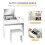Makeup Desk with Drawer, Vanity Table Set with Flip-up Mirror and Cushioned Stool, White 7